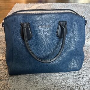 Michael Kors Dark Blue Pebbled Satchel